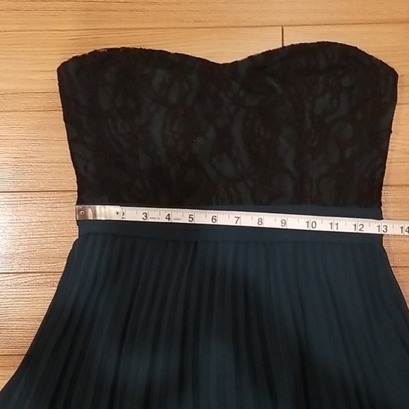 Strapless Empire Waist Plated Chiffon Dress - Picture 3 of 7